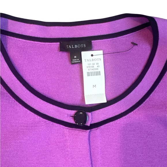 Talbots Crewneck Cardigan Size Medium - Picture 5 of 5